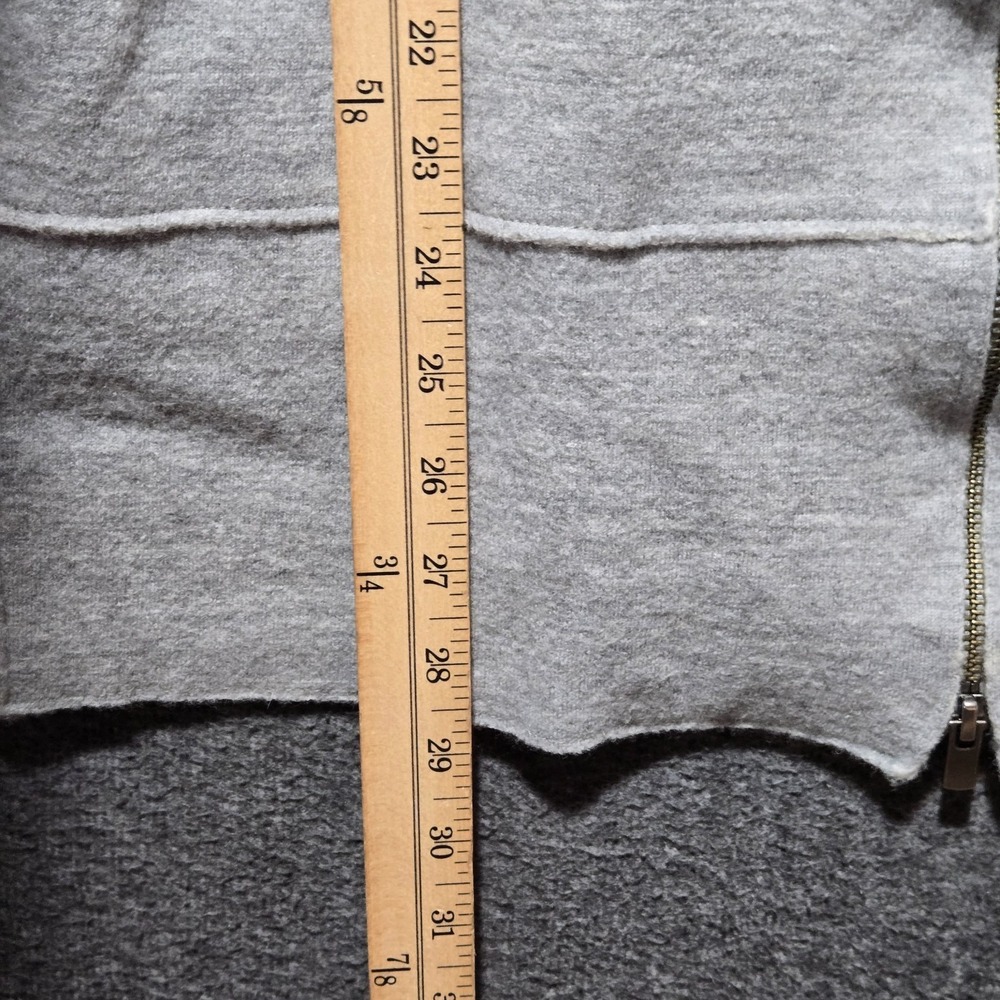 Eileen Fisher Boiled Merino Wool Heather Gray Zip Front Knit Mid Length Jacket M - Picture 3 of 8